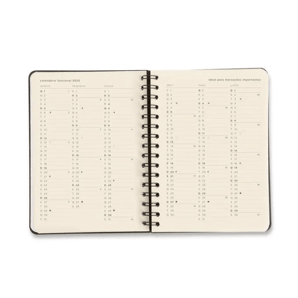 AGENDA PLANNER WIRE-O CICERO A5 ATELIE SEMANAL PRETO - Imagem 3