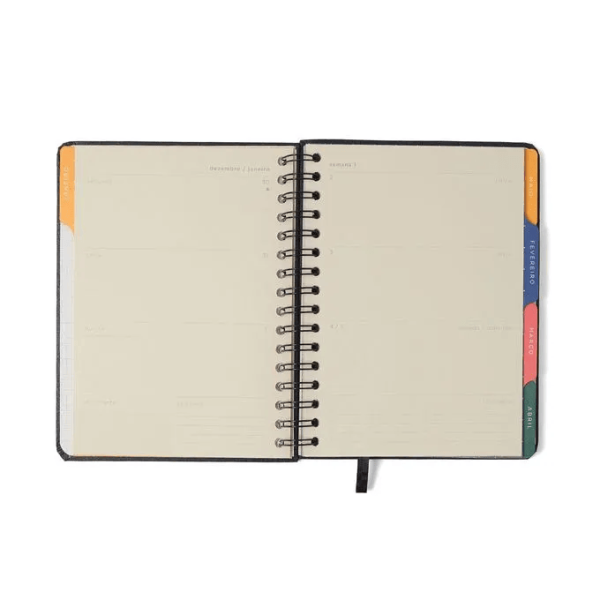 AGENDA PLANNER WIRE-O CICERO A5 BOSSA NOVA PONTOS OFF WHITE - Imagem 2