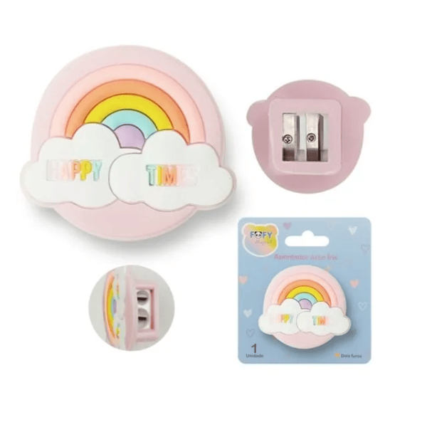 APONTADOR 2 FUROS FOFY ARCOIRIS