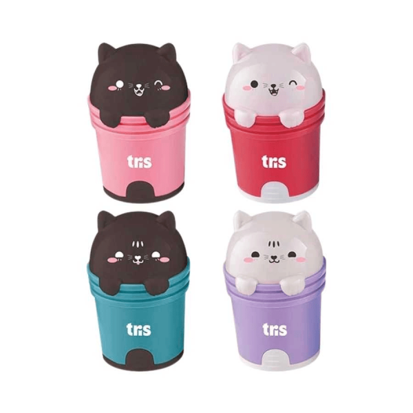 APONTADOR COM DEPOSITO COM BORRACHA TRIS KITTY SORTIDO