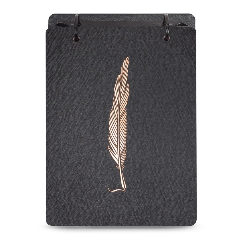 BLOCO DE MESA ARGOLADO COM CAIXA PREMIUM OTIMA NOIR