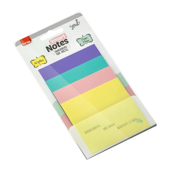 BLOCO SMART NOTES BRW 76X76MM TRANSPARENTE PASTEL - Imagem 2