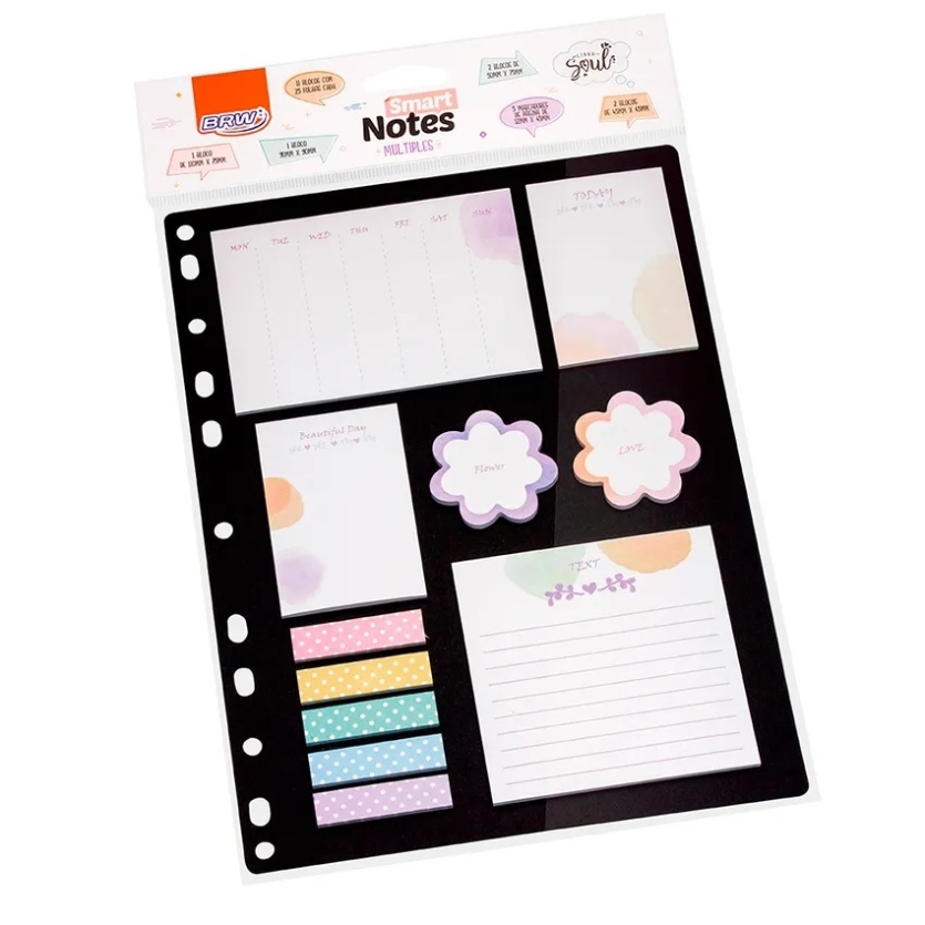 BLOCO SMART NOTES MULTIPLES FICHARIO BRW FLOR POA 25FLS
