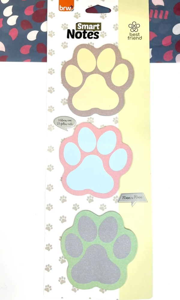 BLOCO SMART NOTES TOKENS BRW 70X70MM PET 25FLS 3BLOCOS