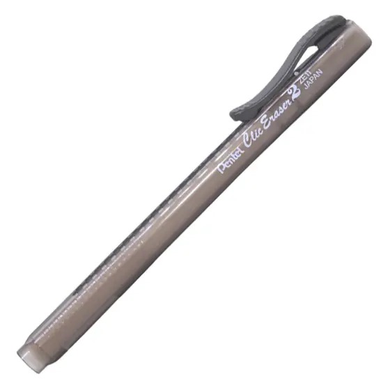 BORRACHA CLIC PENTEL ERASER TRANSPARENTE PRETA