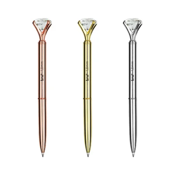 CANETA ESFEROGRAFICA METALICA 1.0MM BRW DIAMOND SORTIDO