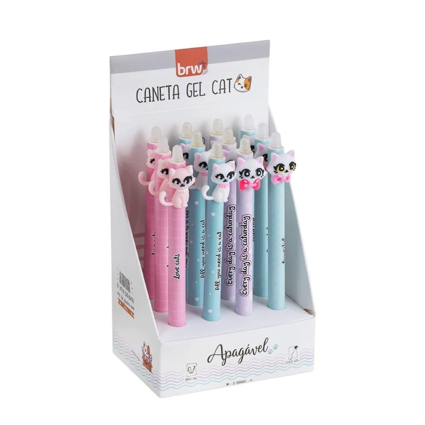 Caneta Esferográfica Brw Gel Apagável Divert Cat 0.7mm Sortido