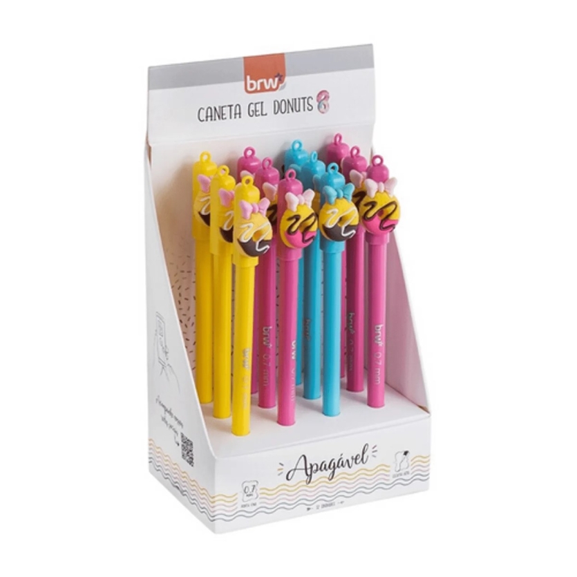 Caneta Esferográfica Brw Gel Apagável Divert Donuts 0.7mm Sortido