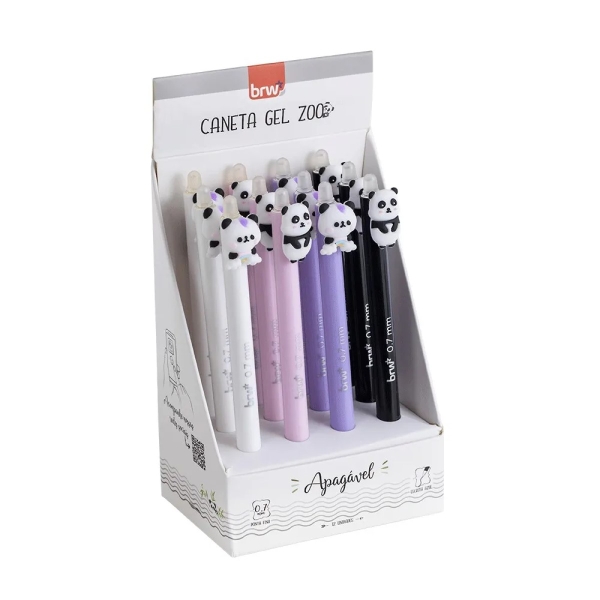 CANETA ESFEROGRAFICA GEL APAGAVEL BRW 0.7MM DIVERT PANDA