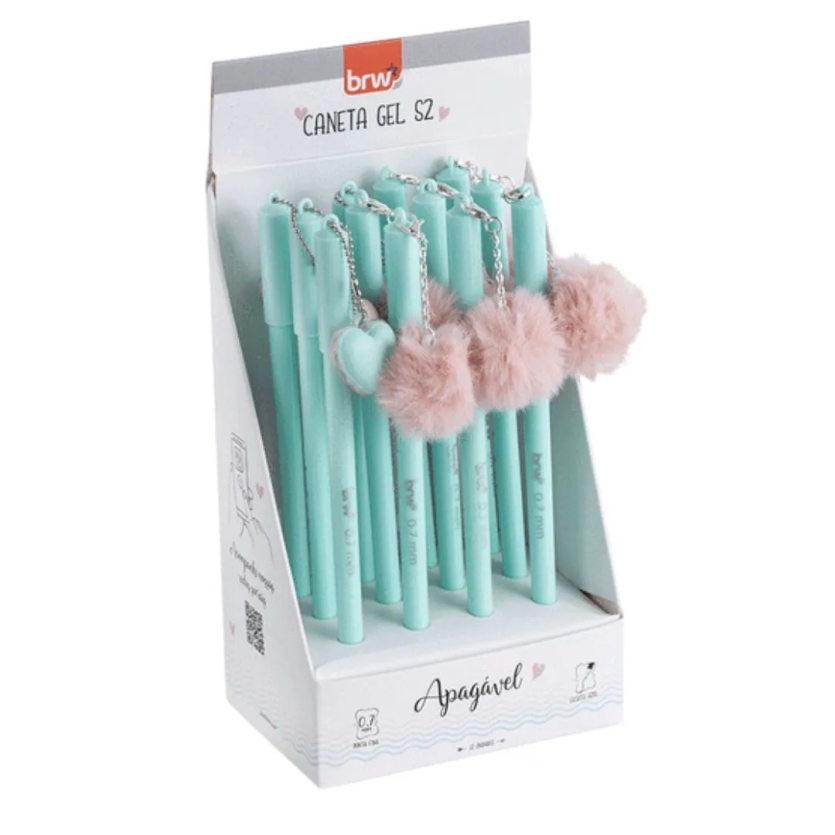 CANETA GEL APAGAVEL BRW 0.7MM DIVERT POMPOM SORTIDO