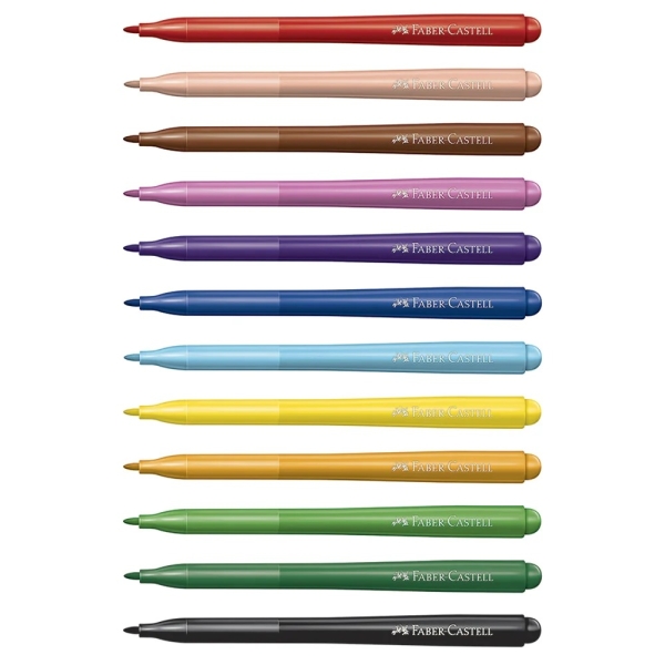 CANETA HIDROGRAFICA 12 CORES VAI E VEM FABER CASTELL - Imagem 2