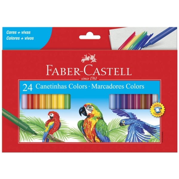 CANETA HIDROGRAFICA 24 CORES FABER CASTELL