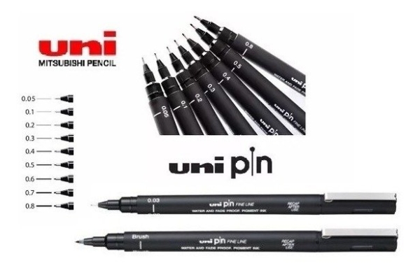 Caneta Nanquim Uni Pin - Imagem 3
