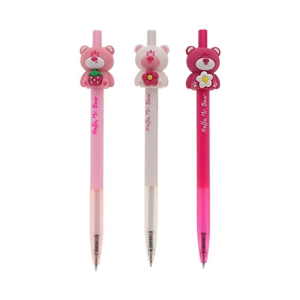 CANETA RETRATIL MOLIN LOVE URSINHO 0.7MM ESCRITA PRETA SORTI