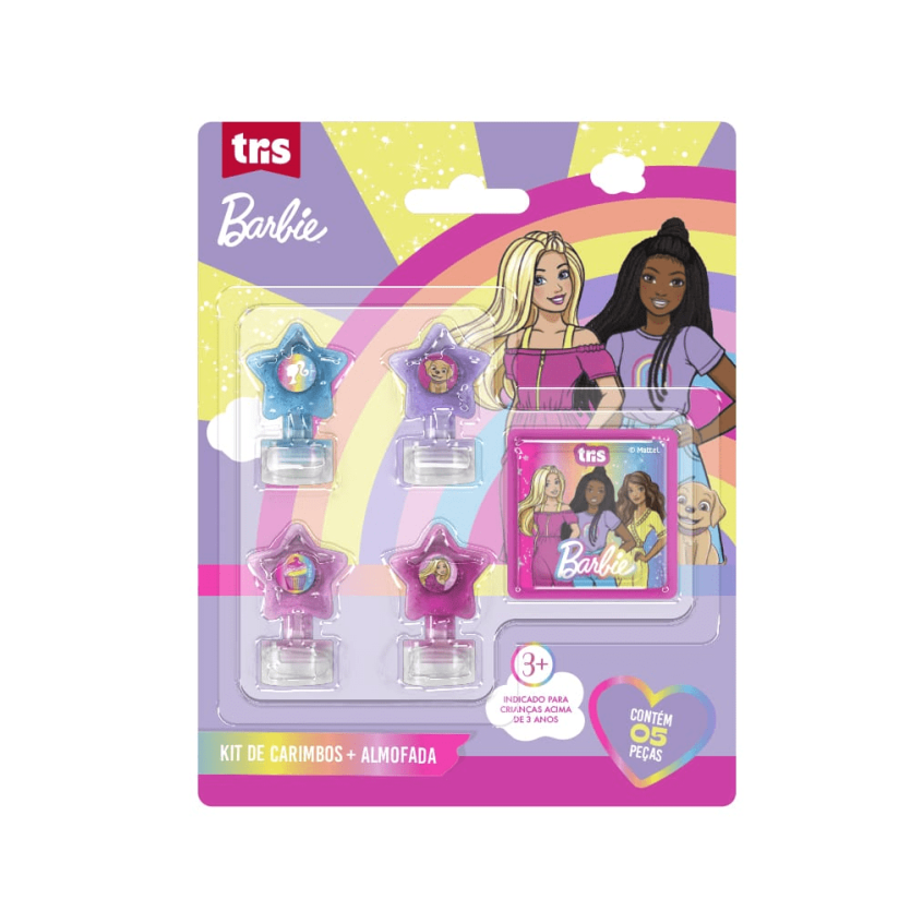 CARIMBO AUTO TRIS BARBIE 5 PCS