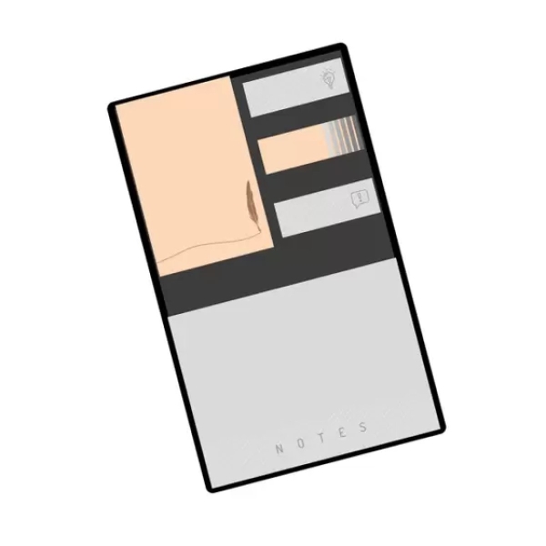 CONJUNTO 5 STICKY NOTES OTIMA 10,6X7,8 CM NOIR TRACO - Imagem 2