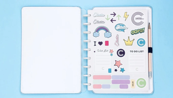 Folhas  de Adesivos Caderno Inteligente Cool A5