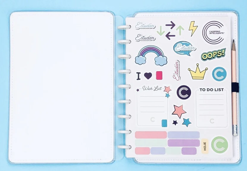 Folhas  de Adesivos Caderno Inteligente Cool A5