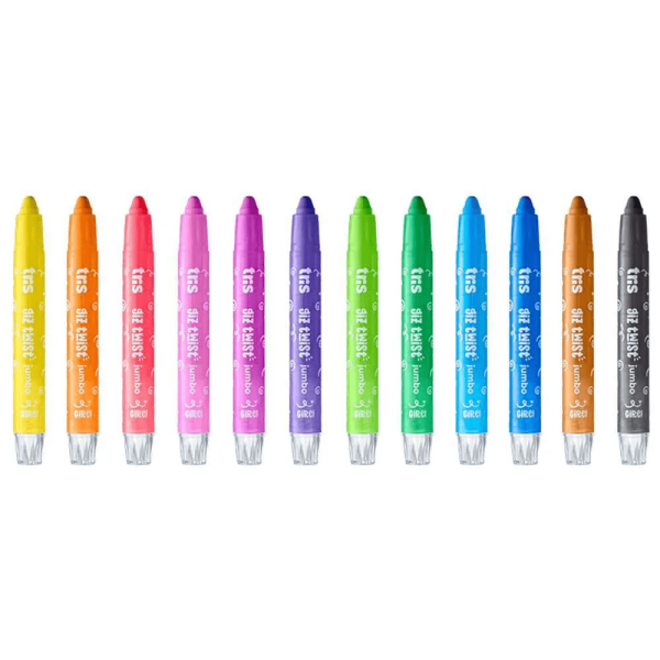 GIZ PLASTICO RETRATIL TWIST JUMBO TRIS 12 CORES - Imagem 2