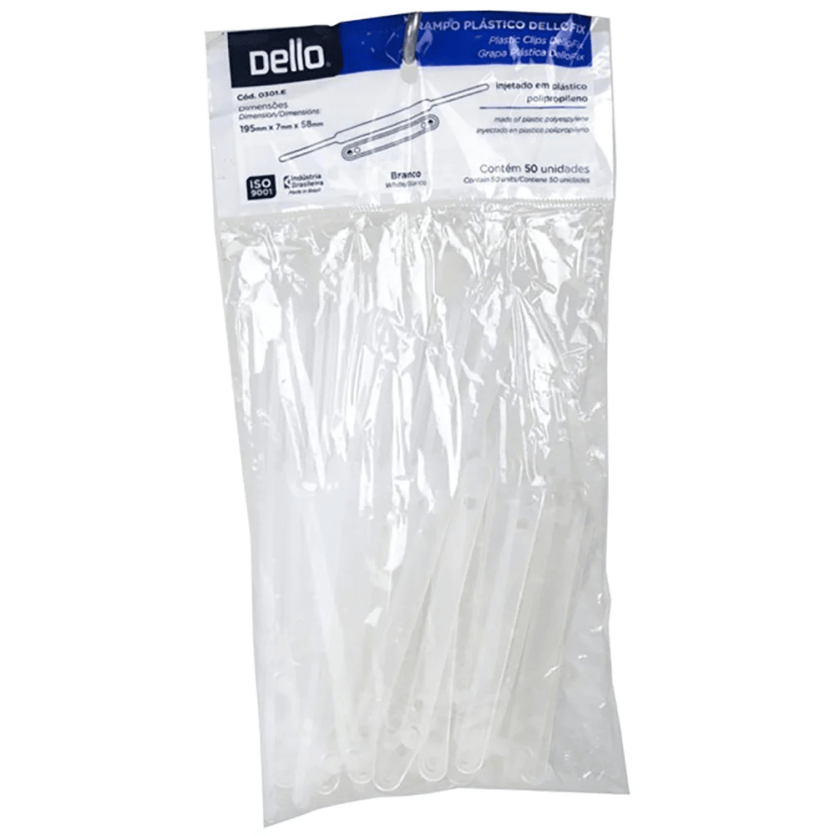 GRAMPO TRILHO PLASTICO DELLO TRANSPARENTE PACOTE