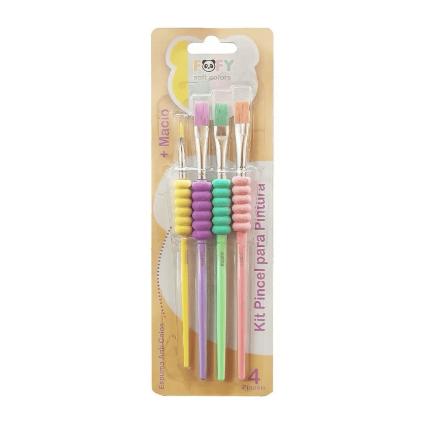 KIT PINCEL PARA PINTURA FOFY TOM PASTEL