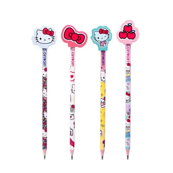 LAPIS HB COM BORRACHA LEO E LEO HELLO KITTY