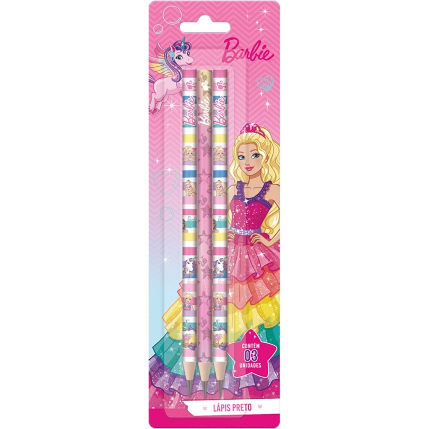 LAPIS PTO TRIS BARBIE CARTELA 3UNDS