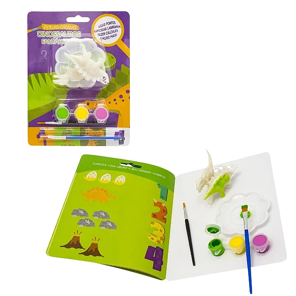 LIVRO DE ATIVIDADES PINTURA CRIATIVA TODOLIVRO DINOSSAUROS F