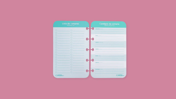 Meals & Grocery List Caderno Inteligente