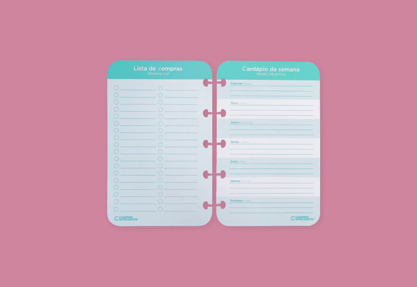 Meals & Grocery List Caderno Inteligente