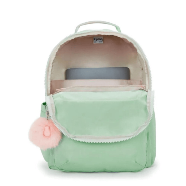 MOCHILA KIPLING SEOUL SOFT GREEN MET - Imagem 3