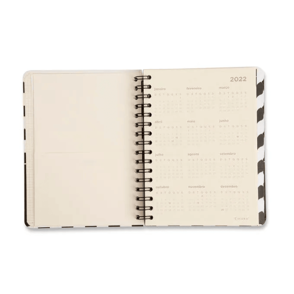 PLANNER PERMAN WIRE-O CICERO CLASSICA SEMANAL A5 PRETO - Imagem 4