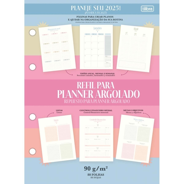 REFIL AGENDA PLANNER ARGOLADO S/L TILIBRA M7