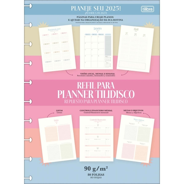 REFIL AGENDA PLANNER TILIDISCO TILIBRA M7