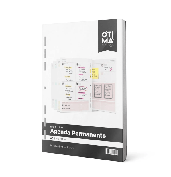 REFIL ARGOLADO A5 OTIMA 14,8X21CM 90G AGENDA PERMANENTE - Imagem 3