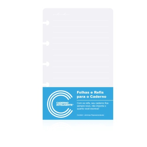 REFIL CADERNO INTELIGENTE PAUTADO LINHA BRANCA INTELIGINE 12