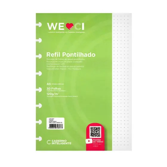 REFIL CADERNO INTELIGENTE PONTILHADO A5