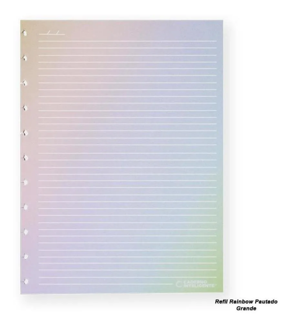Refil Pautado Rainbow Linha Branca