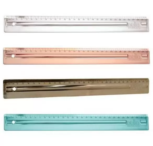 REGUA 30CM DELLO METALIZADA SORTIDA