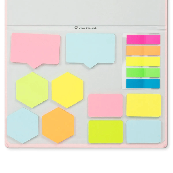 STICKY NOTES CONJUNTO OTIMA 10UNDS 21,6X15,7CM PINK STONE GE - Imagem 2