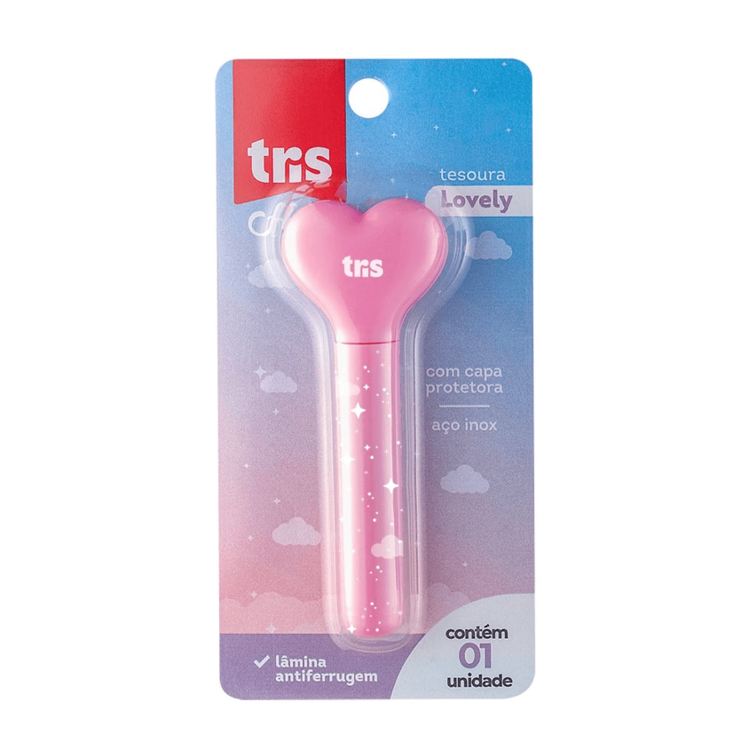 TESOURA CASE TRIS HOLIC LOVELY ROSA