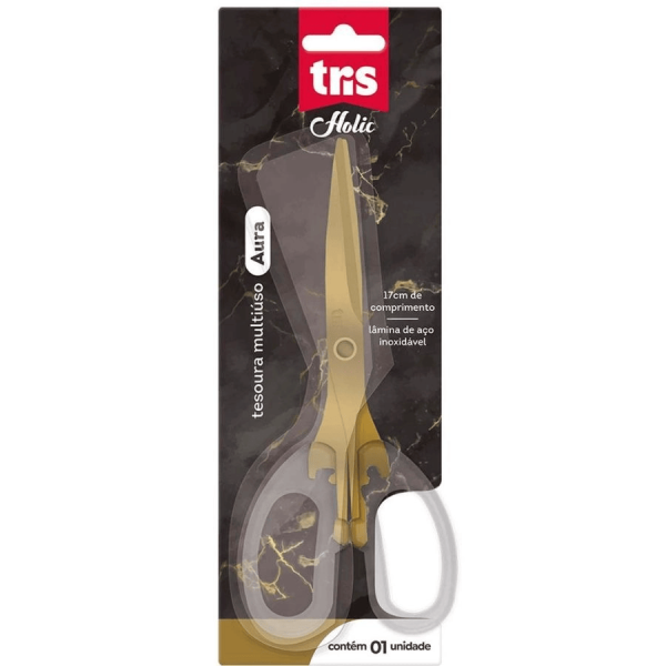 TESOURA MULTIUSO TRIS 17CM HOLIC AURA