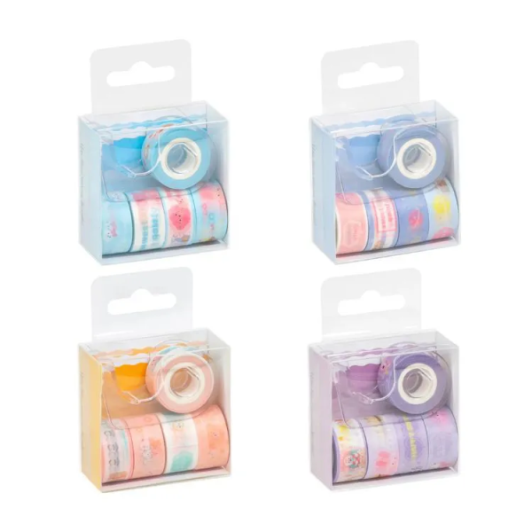 WASHI TAPE MINI DISPENSER BRW 12MMX3M SORTIDO