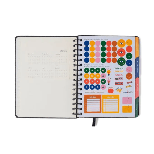 AGENDA PLANNER WIRE-O CICERO A5 BOSSA NOVA PONTOS OFF WHITE - Imagem 7