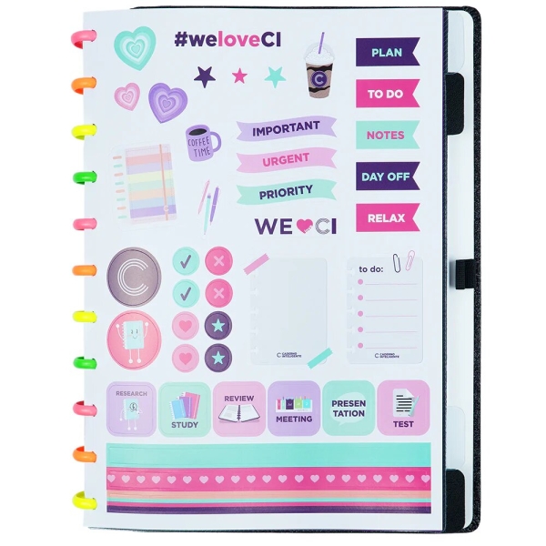 CADERNO INTELIGENTE LETS GLITTER NEON BLACK - Imagem 5