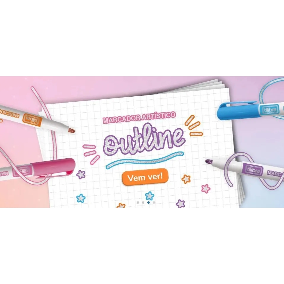 MARCADOR ARTISTICO OUTLINE TILIBRA SORTIDO - Imagem 10