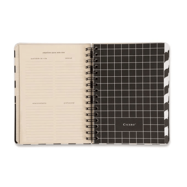 PLANNER PERMAN WIRE-O CICERO CLASSICA SEMANAL A5 PRETO - Imagem 11