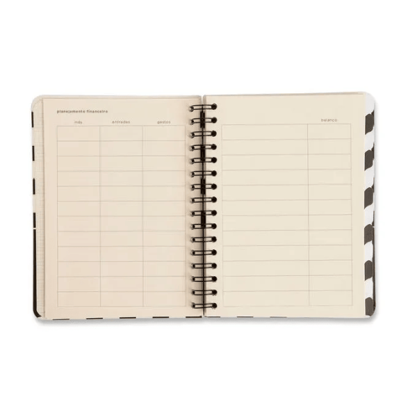 PLANNER PERMAN WIRE-O CICERO CLASSICA SEMANAL A5 PRETO - Imagem 7