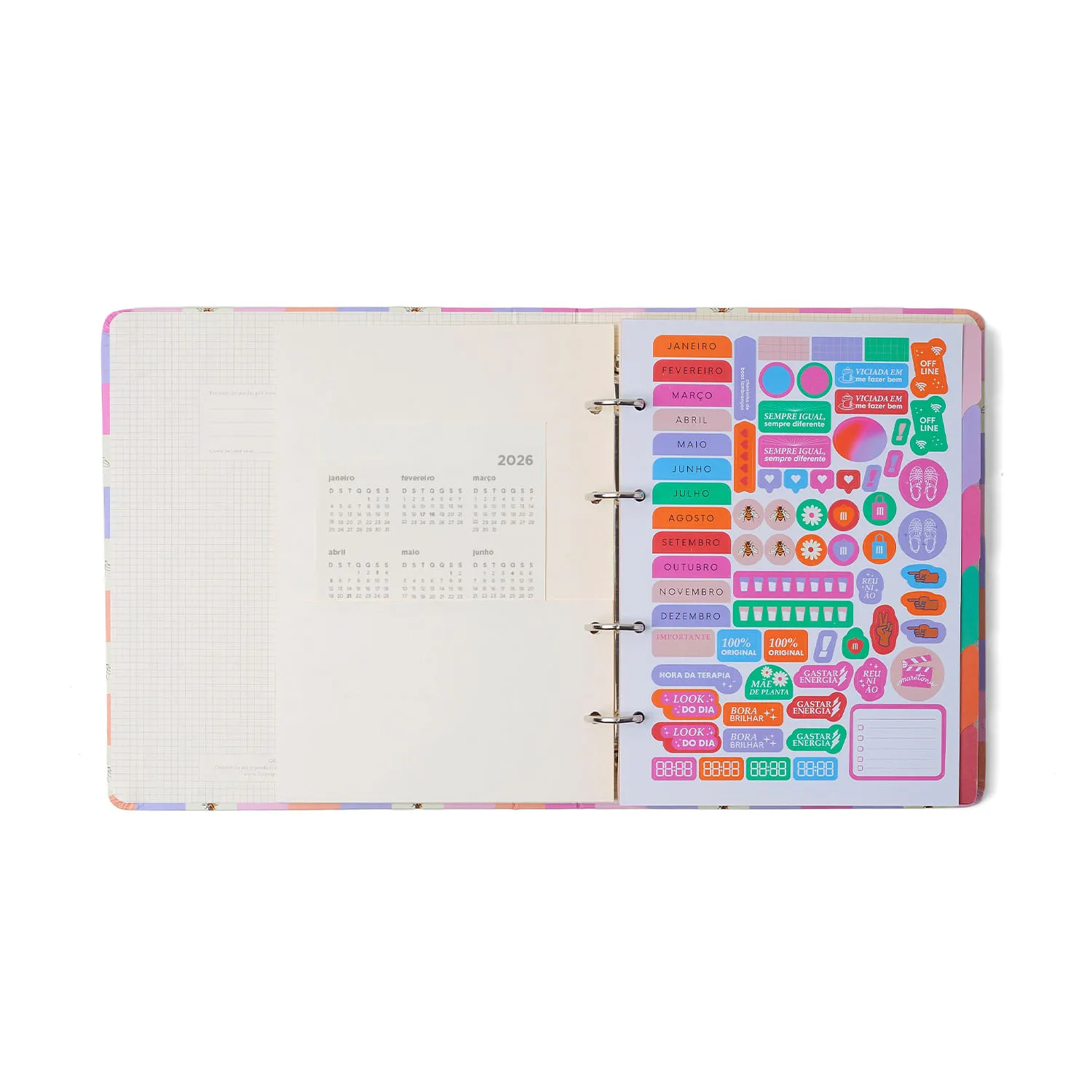 CADERNO CRIATIVO ARGOLADO CICERO MELISSA PAUTADO 17X24 PINK - Imagem 3