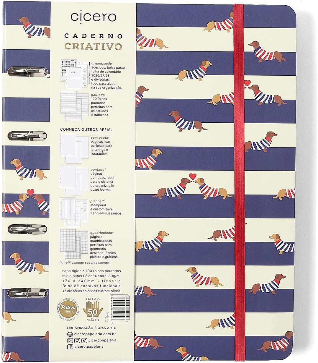 CADERNO CRIATIVO CICERO PRAIA PAUTADO 17X24 CACHORROS